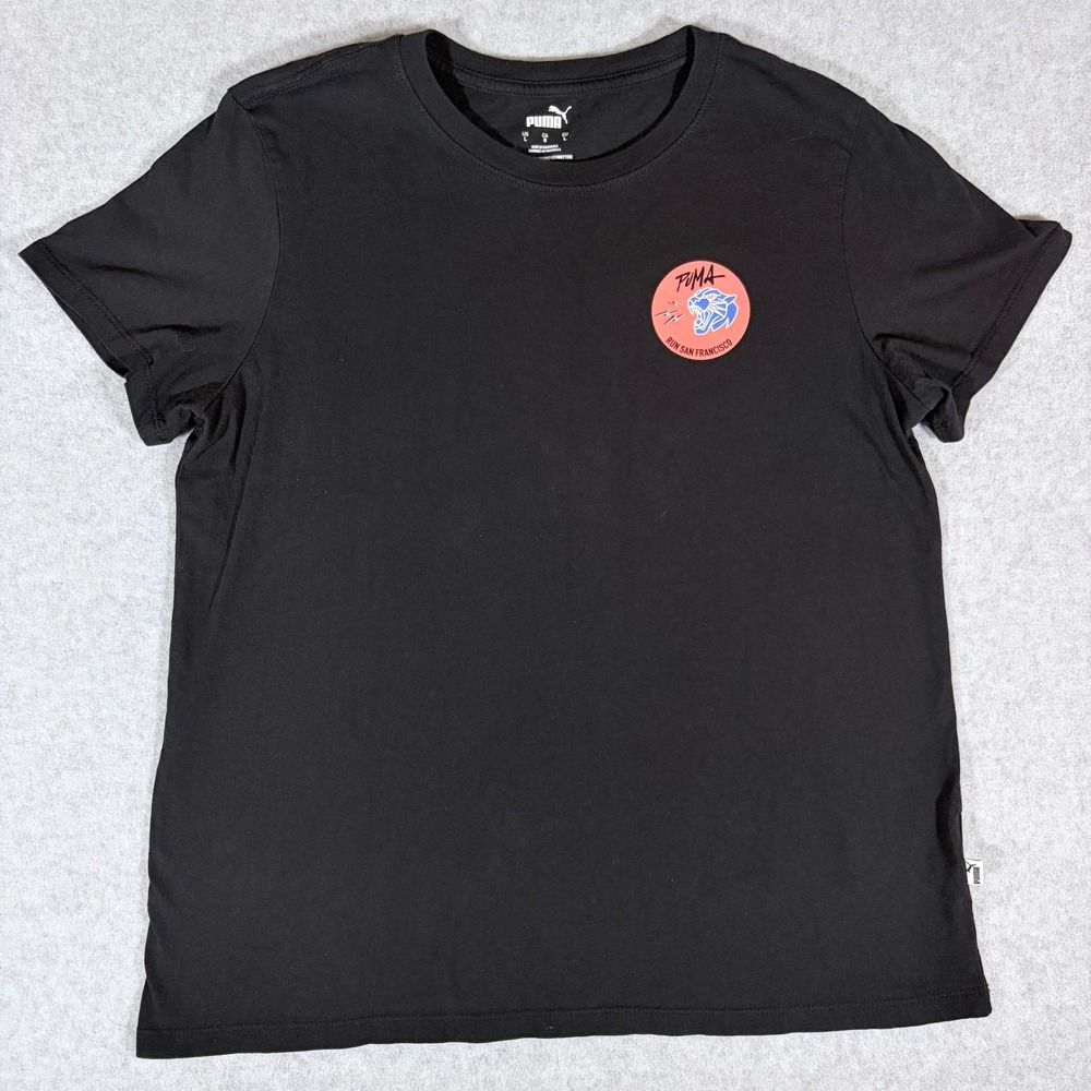 Puma Run San Francisco Graphic T-Shirt Black Large RUN SF Panther Tee